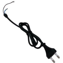 2.5A 2 Pins Plug Euro Power Cord with Strain Relief